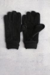 Voorkant van Zwarte handschoenen met suède look door Liberty Island voor Heren