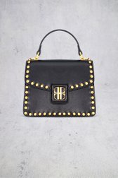 Voorkant van Zwarte handtas met gouden studs door Laurent David voor Dames