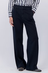 Detail van Zwarte jeans met siernaden – Wide leg fit door Liberty Island Denim voor Dames