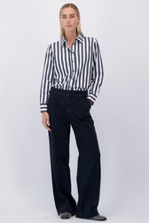 Voorkant van Zwarte jeans met siernaden – Wide leg fit door Liberty Island Denim voor Dames