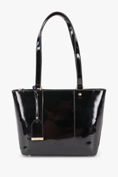 Productfoto 1 van Zwarte laqué handtas door Hexagona voor Dames