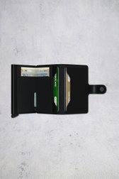 Productfoto 1 van Zwarte lederen kaarthouder - Miniwallet matte door Secri voor Heren