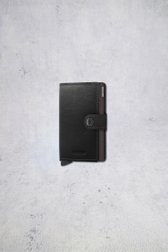 Voorkant van Zwarte lederen kaarthouder  - Miniwallet original door Secri voor Heren