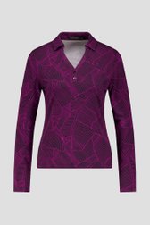 Productfoto 1 van Zwarte polo met paarse print door Claude Arielle voor Dames