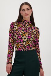 Zwarte souspull met kleurrijke bloemenprint van More & More voor Dames
