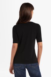 Zwarte T-shirt in stretchkatoen van Liberty Island voor Dames