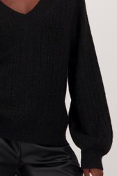 Detail van Zwarte trui met glitters door JDY voor Dames