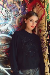 Zwarte trui met parelmotief van Louise voor Dames