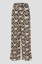 Productfoto 1 van Zwarte wijde broek met print door More & More voor Dames