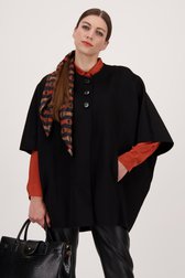Zwarte, wollen cape van D'Auvry voor Dames