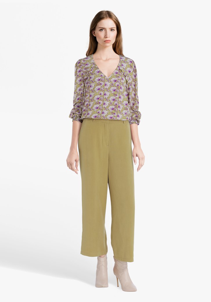 Geklede kaki broek met 7/8 lengte - straight fit van Louise | | e5