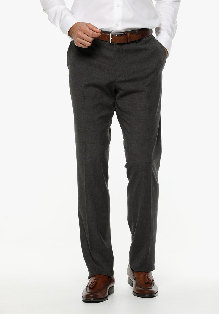 Antracietgrijze kostuumbroek - Cable - comfort fit van Dansaert Black | | e5