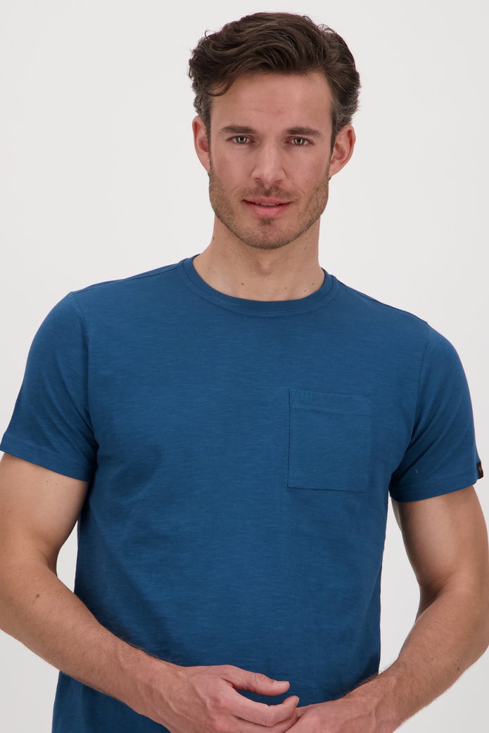 Blauw T-shirt met borstzak