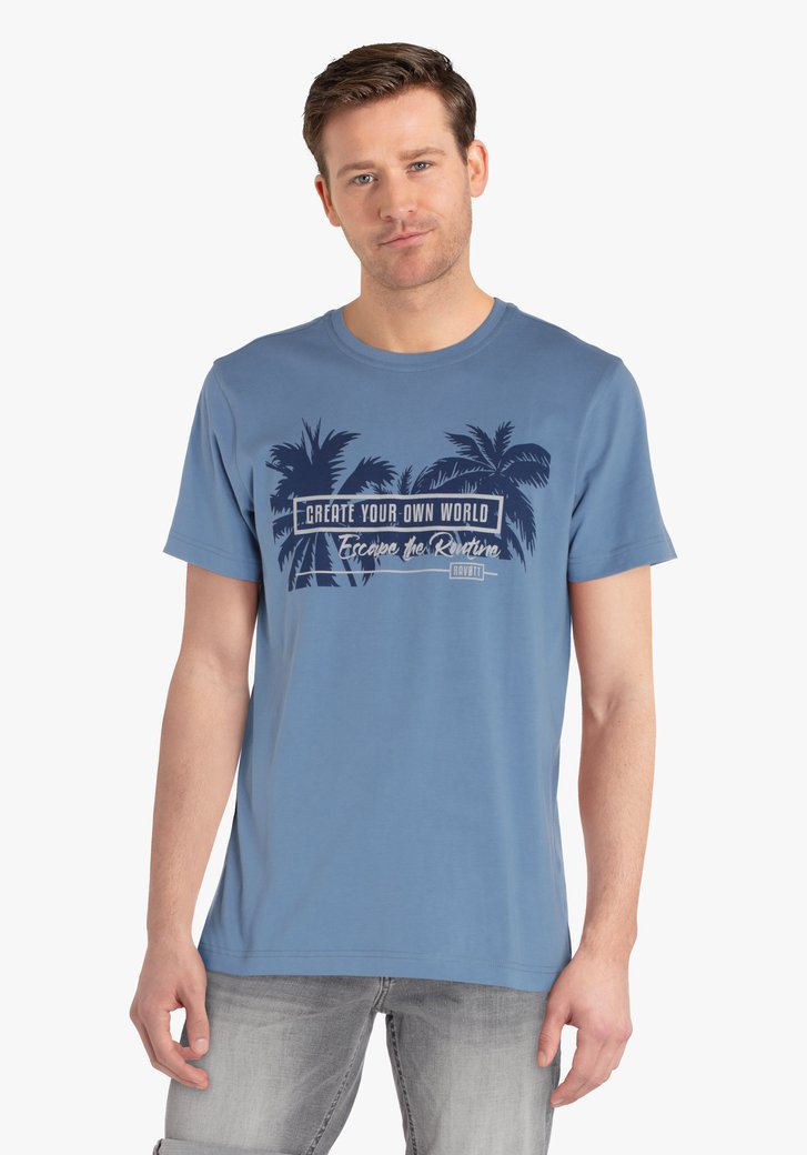 Blauw T-shirt met print