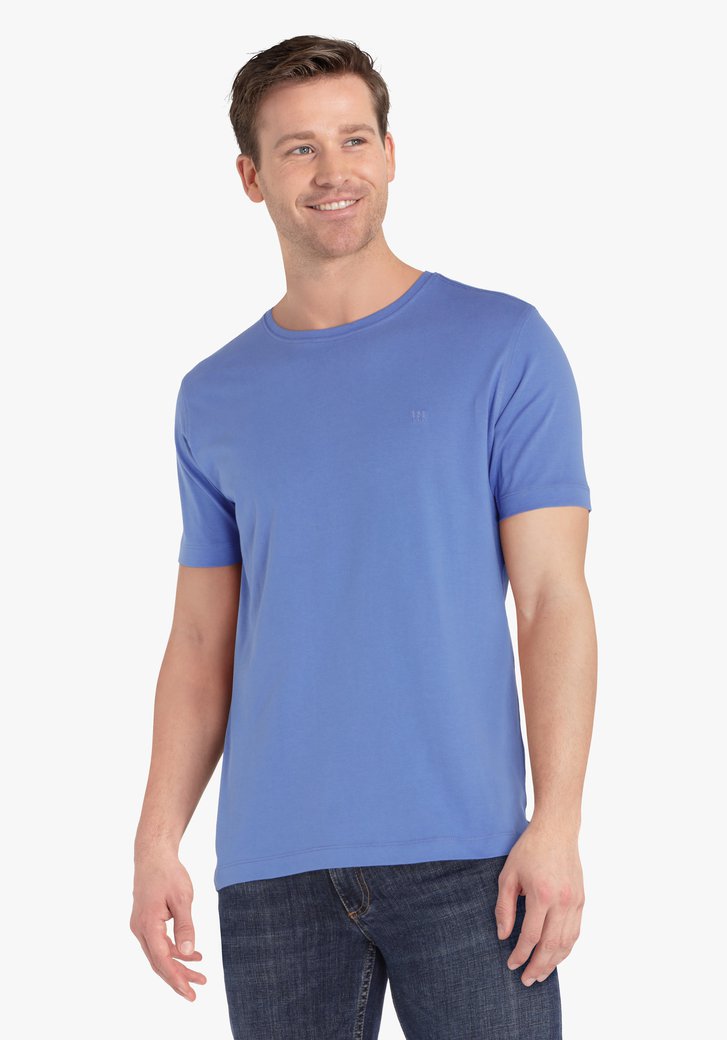 Blauw T-shirt met ronde hals