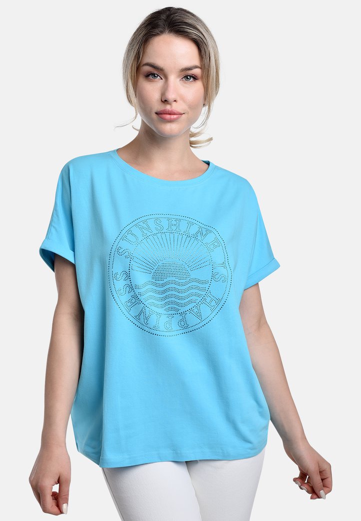 Blauw T-shirt met strass