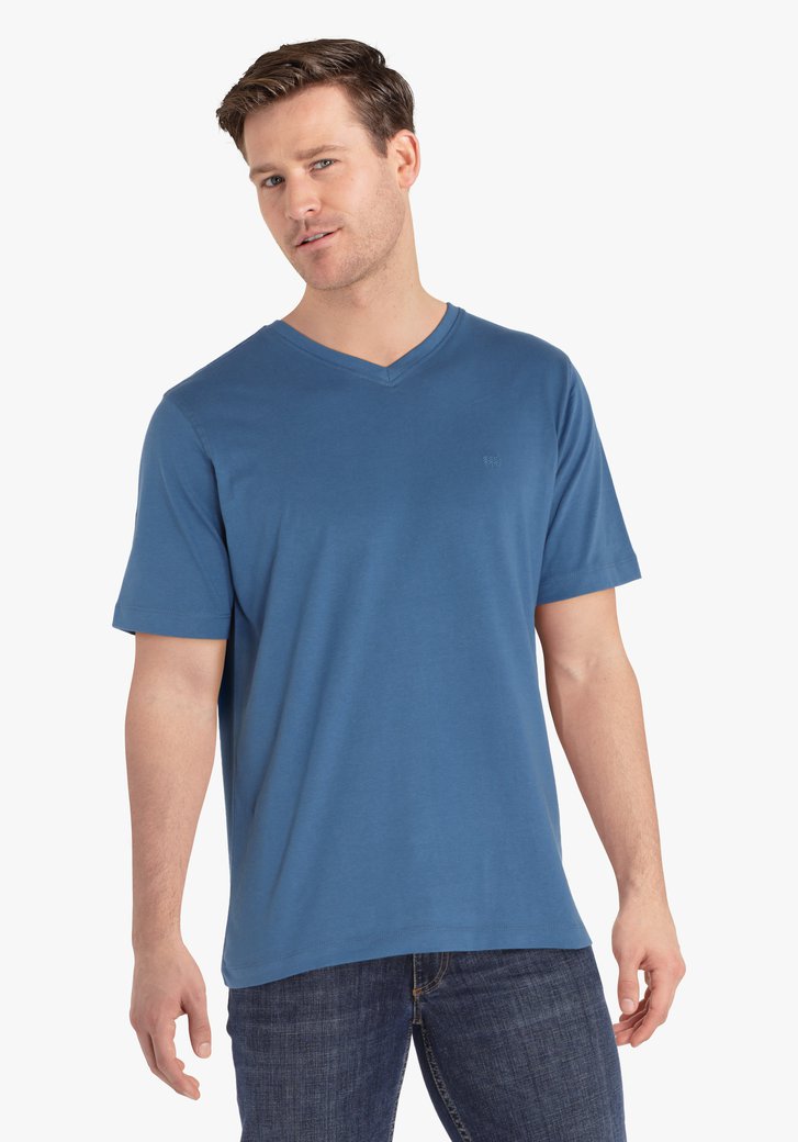 Blauw T-shirt met V-hals