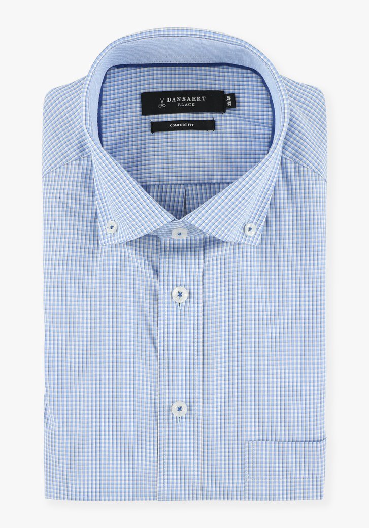 Blauw-wit geruit hemd - comfort fit