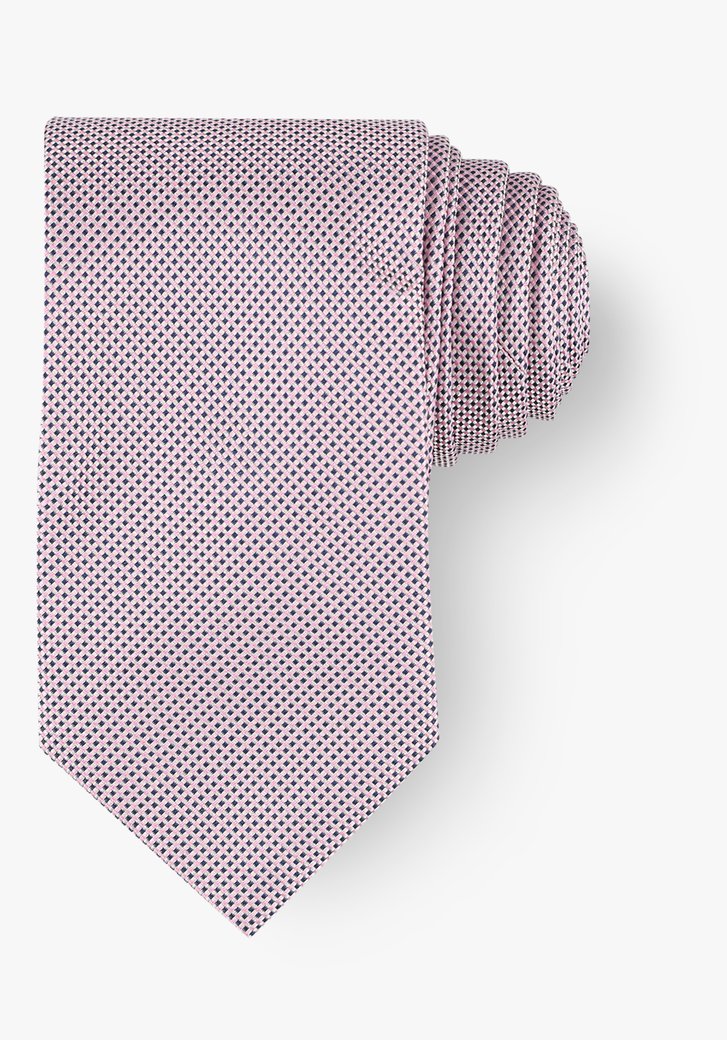 Cravate avec motif miniature en rose et bleu