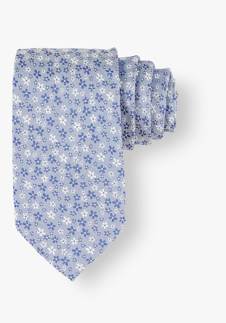 Cravate bleu clair à fleurs