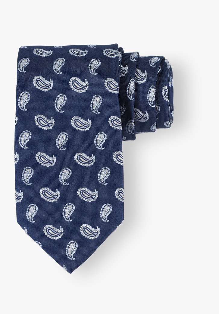 Cravate bleu marine avec imprimé bleu clair