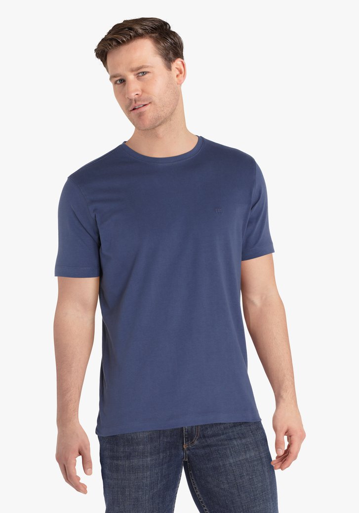 Donkerblauw T-shirt met ronde hals