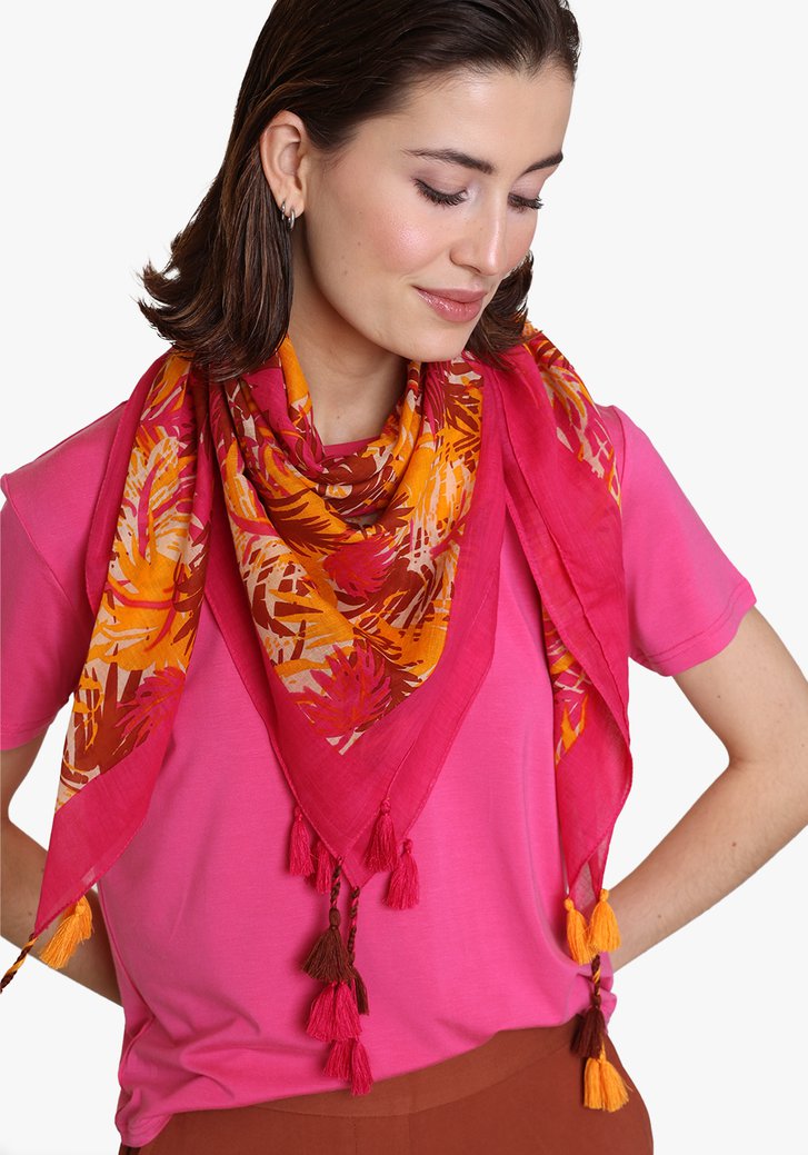Fuchsia-oranje sjaal