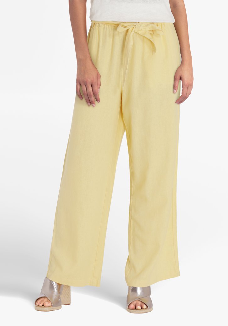 Gele broek met strik - straight fit