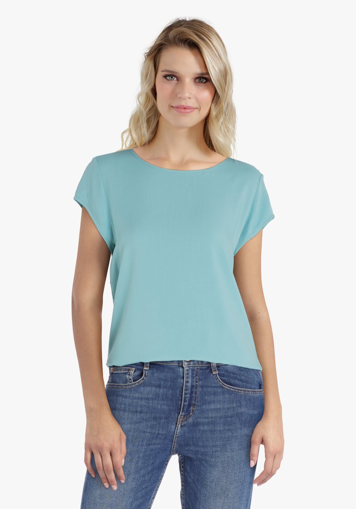 Lichtblauw T-shirt in viscose