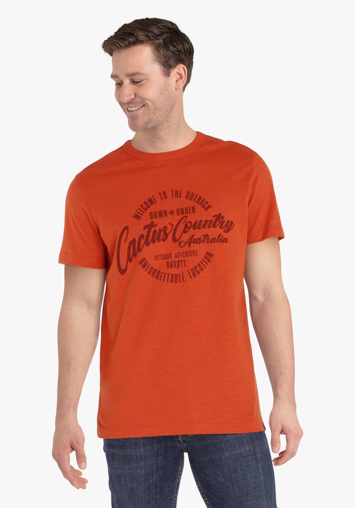 Oranje T-shirt met print