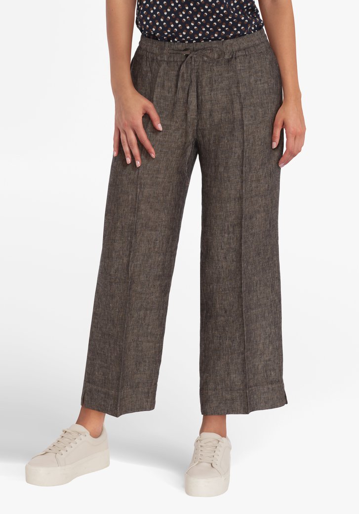 Pantalon en lin gris foncé - straight fit
