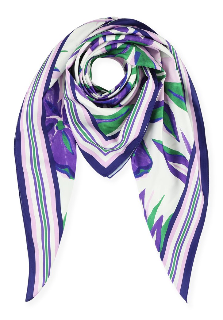 Sjaal met paarse bloemenprint