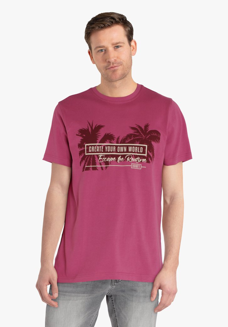 T-shirt rose à imprimé