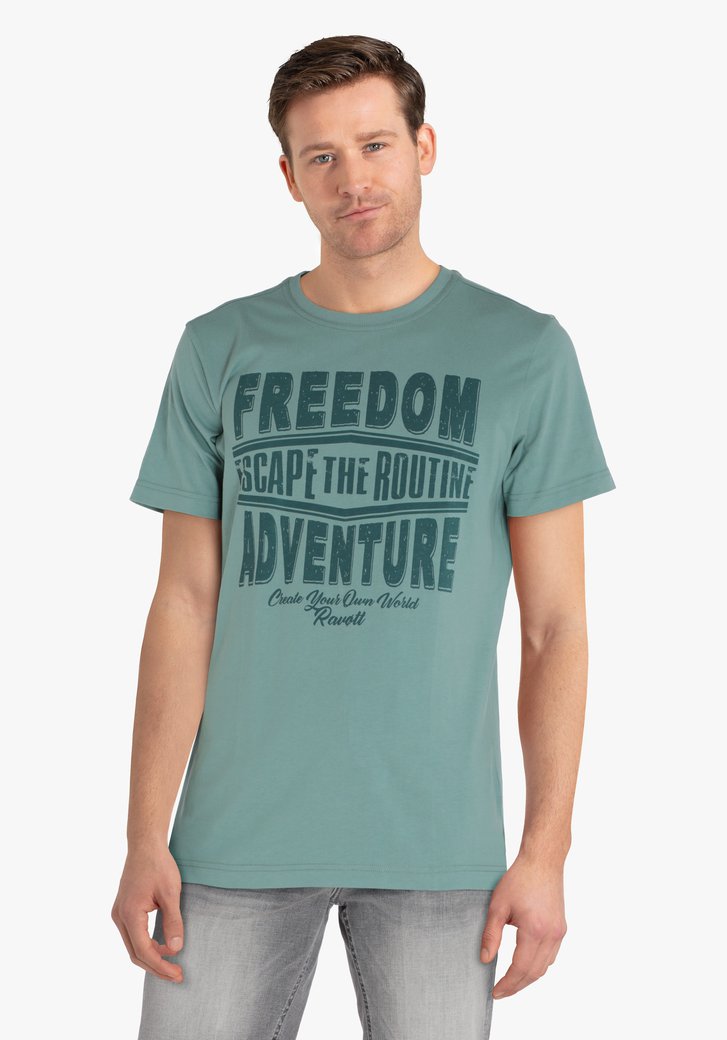 T-shirt vert marin avec inscription