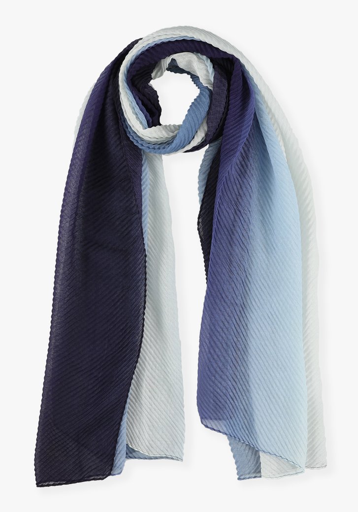 Wit-blauwe sjaal met ombré