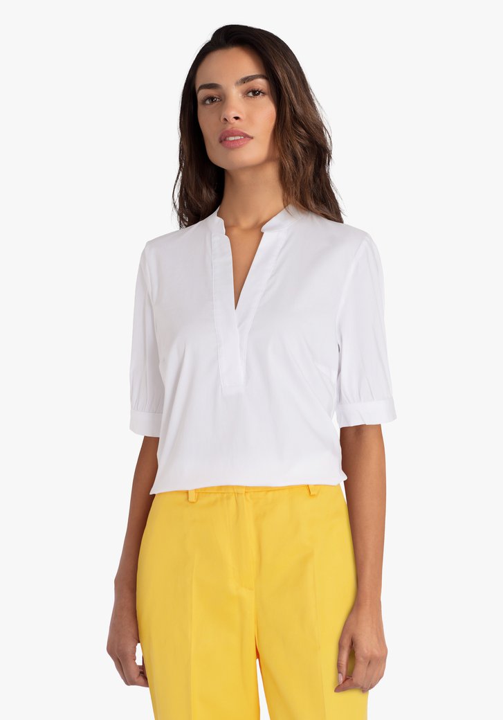 Witte blouse met V-hals