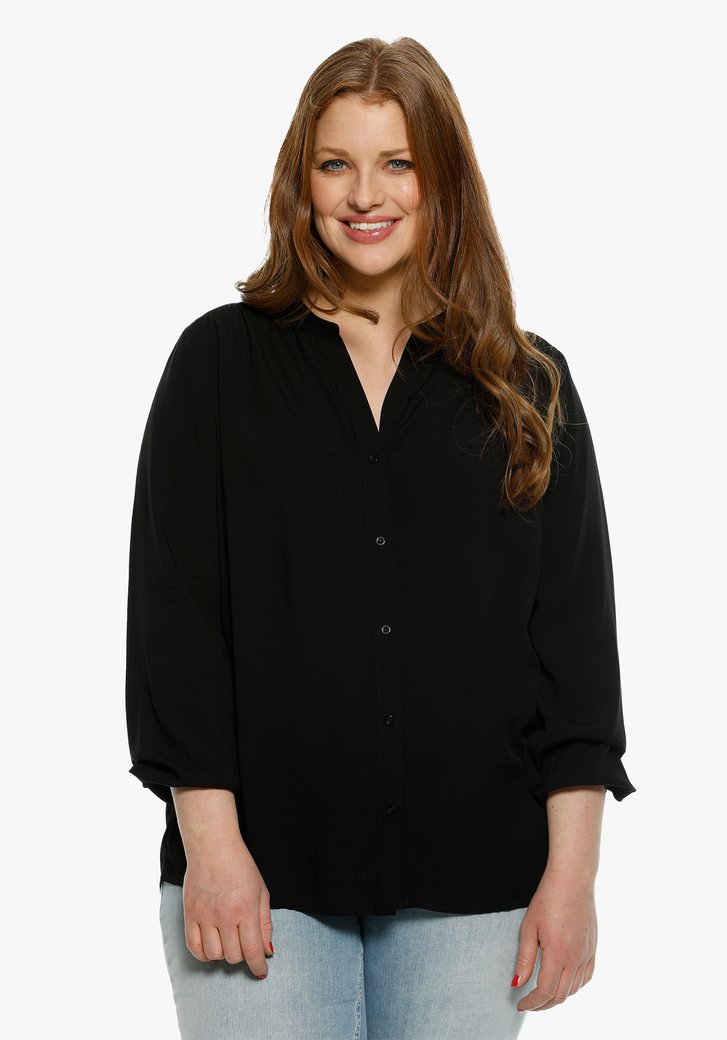 Zwarte blouse met V-hals