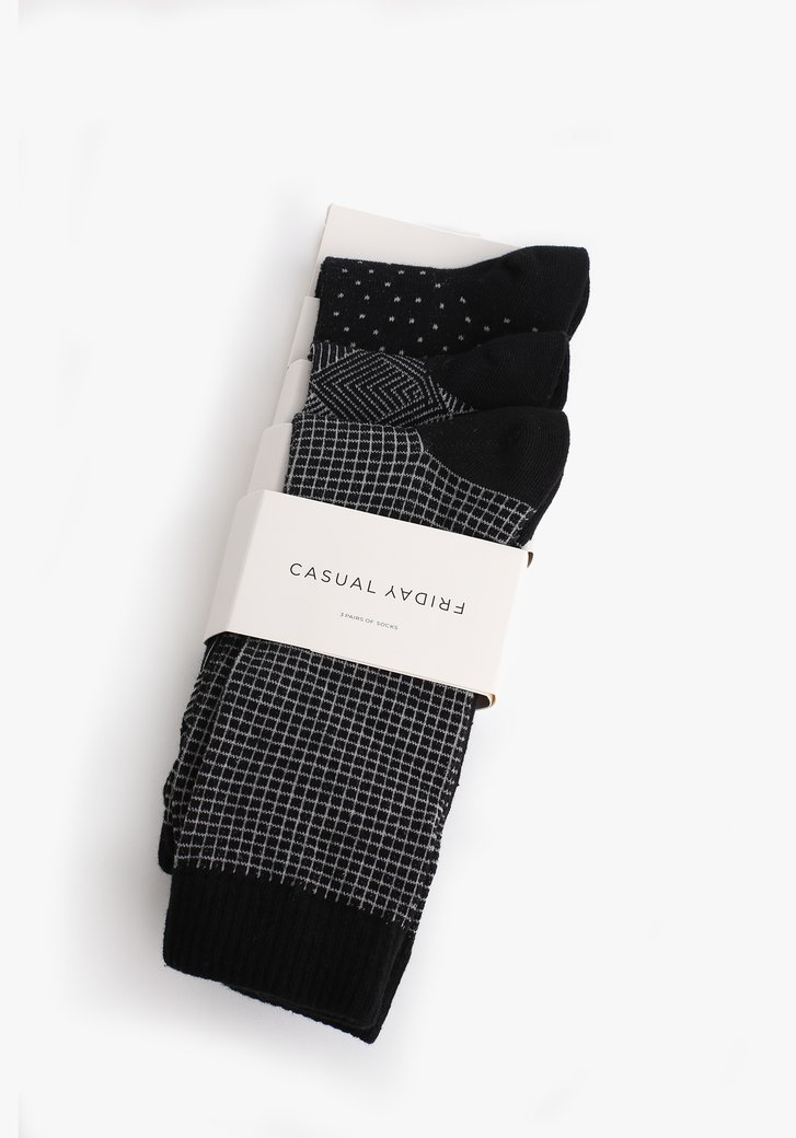 Zwarte sokken met print - 3 paar